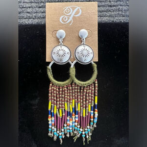 Plunder Dangly Beaded Earrings-NWT